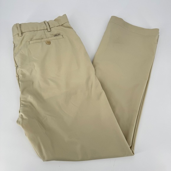 RLX Ralph Lauren Men's Golf Pants Khaki Performance Flat Front 36x32